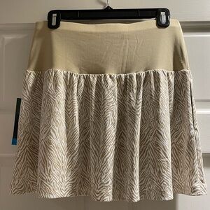 PGA Tour Cream & Beige Zebra-Print Combo Skirt